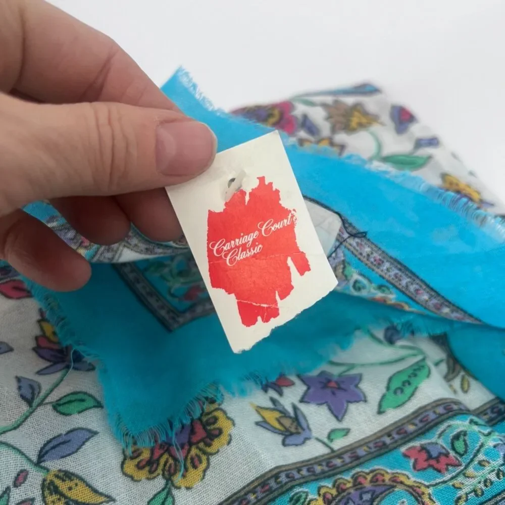 Carriage Court‎ NWT Made in Italy Fashion Scarf Wrap VTG Square Floral Print